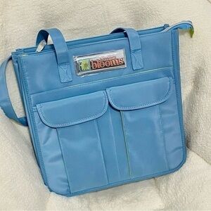 Journey x Blooms craft supplies blue carrying bag with pockets